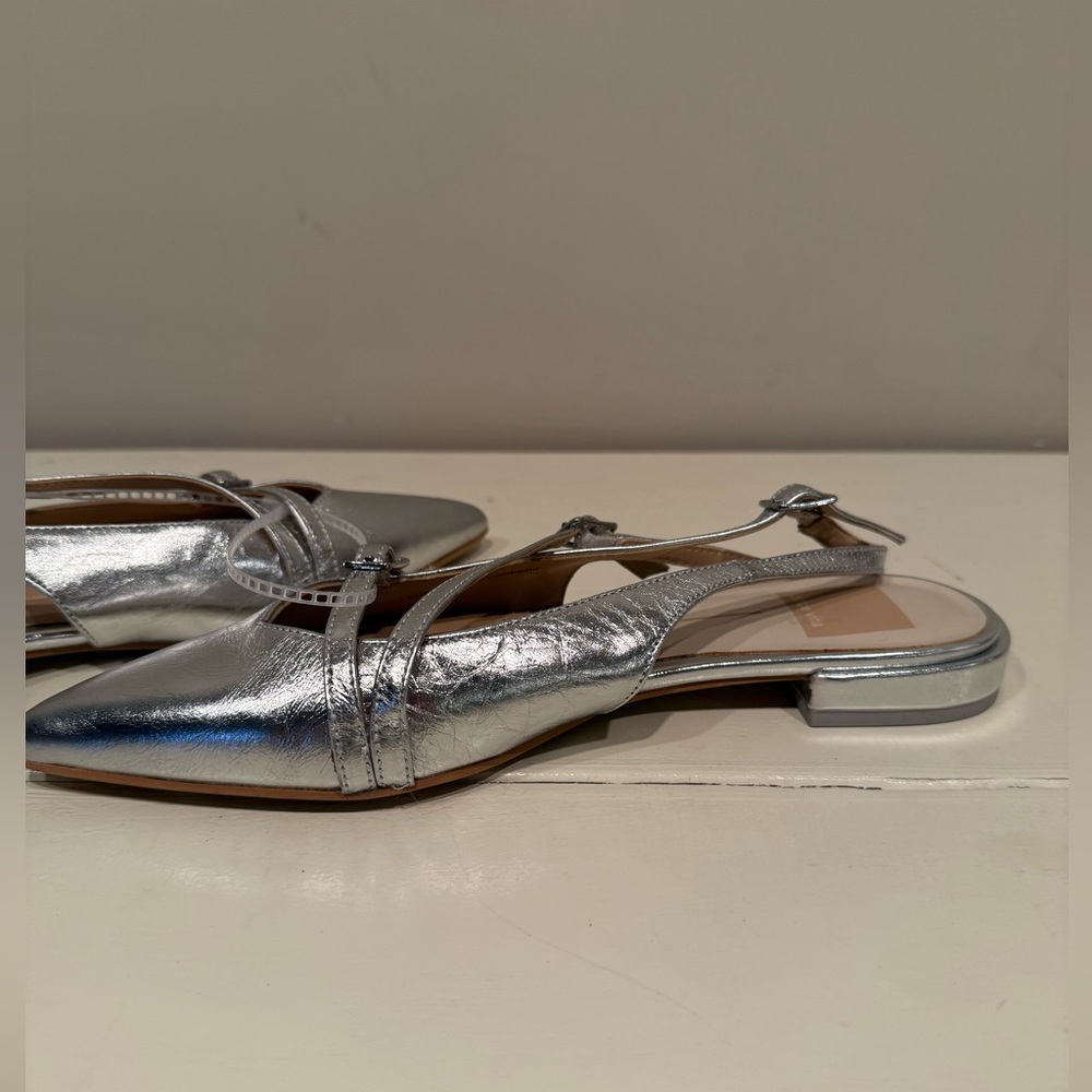 Dolce Vita Pamla Silver Metallic Slingback Flats - Picture 7 of 9